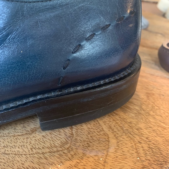 Mezlan Maranello Dark Navy Blue Leather Lace Oxford Dress Shoes Men’s 8 M Spain - Picture 6 of 16